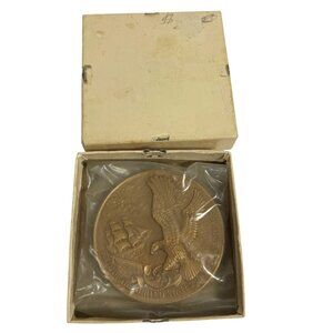 Sealed Bicentennial Birth Of The US NAVY Mint Bronze Medal 3" 1975